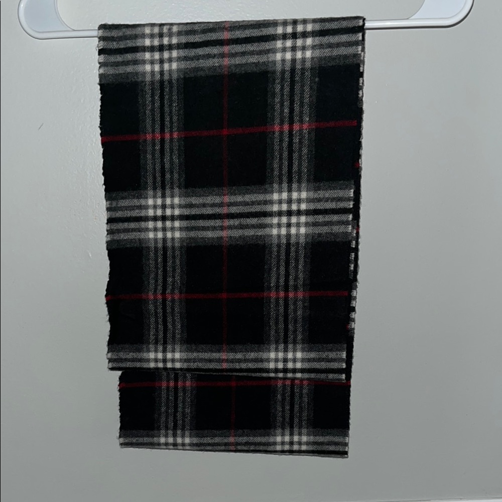 Plaid Black and Red Infinity Scarf